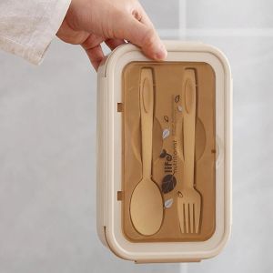 Contenitore per il pranzo in materiale sano 3 strati 900ml Scatole per bento in paglia di grano Contenitori per alimenti per microonde Stoviglie Contenitore per alimenti Lunchbo