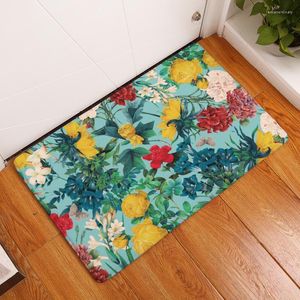 Carpets Vintage Floral Leaves Pattern Fashion Print Floor Mats For Kitchen And Home Rugs Bedroom Aesthetic Furniture Accessories Mat