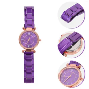 Zegarek czarna suknia Kobiet Zegarek dla mężczyzn Zegarek prosty styl nadgarstka Prezent Kwarc Purple Ręka Biżuteria Uniwersalna Dziecko