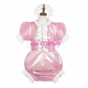 Pink PVC Romper TPU Sissy Boy CD TV skräddarsydd275E