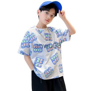 T-shirt Summer Tees Tops for Teens Boy Cotton TShirt 2023 New Short Sleeve Fashion Cool Tshirts for Children Abbigliamento per bambini in stile coreano x0719