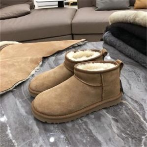 Boot Classic Women Projektantka śnieżna buty zimowe platforma damska platforma fur mini zamszowe botki z wełny owczej skóry