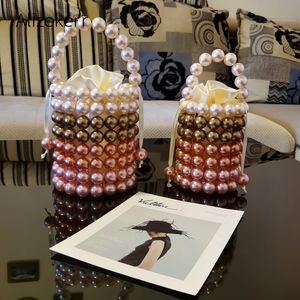 Torby wieczorowe kolor Pearl Bag Komanek ręcznie robione z koralikami małe torebki imprezowe Wysokiej jakości panie śliczne torebki ślub 230718