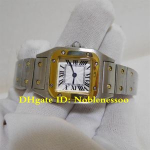 في مربع أصلي سيدة W20012C4 Gold Gold Watch الكوارتز الرومانية الأرقام الفولاذ المقاوم للصدأ سوار النساء الساعات Wristwatch سيدات WOM252N