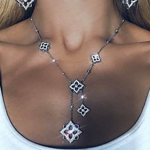 Pendant Necklaces GODK TRENDY Long Tassel Statement Necklace For Women Wedding Party Cubic Zircon CRYSTAL CZ Dubai Bridal Jewelry Gift 230718