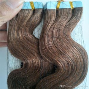 40pcs 100G 14 16 18 20 22 24 26 -calowy klej skórka kleju taśma PU w ​​ludzkich przedłużenia włosów Remy Indian Hair Szybka dostawa Fabryka Pric242i