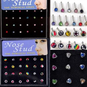 144 Pcs lot 316L Stainless Steel Womens Body Jewelry Nose Studs Nose Ring Body Piercing313P