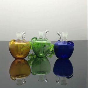 色付きガラスアップルポットオイルバーナーパイプ厚いカラーガラスリグガラス水道