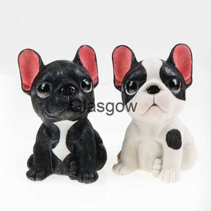 Interiördekorationer French Bulldog Car Dashboard Toys Decoration Dog Figures In Car Ornaments Puppy Dolls Funny Auto Accessorries Söt Bulldog X0718