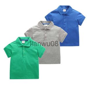 T-shirts 2023 Summer Fashion New Style Baby Boys Girls Short Sleeve Pure Color Tops Tee Cotton T Shirts Clothes For 24m8 Y Kids x0719
