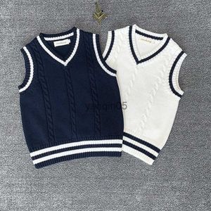 Pullover Schüler Schulkleidung Kleinkind Baby Jungen Mädchen Pullover Westen Große Kinder Teenager Kinder Pullover Strickkleidung Winterkleidung HKD230719