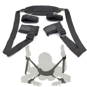 Womens Sexy Lingerie BDSM Bondage Handcuffs Leg Open Restraints Neck Ankle Cuff Straps Erotic Costume Products 210722244e