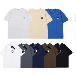 Erkekler Tasarımcı T-Shirt Geometrik Amblem Desen T-Shirt Kadın T-Shirt Yaz Trendi Mektubu Kısa Kollu Girmiş Gömlek Üst Yuvarlak Boyun High Street T-Shirt Gömlek