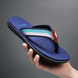 Slipare Fashion Fabric Strap Flip-Flops för män Öppna tå All-Matching Beach Shoes för vandring L230719