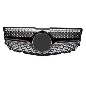 GLK X204 Diamond ABS Material Kidney Grilles 2012-2014 Replacement Center Mesh Grille Front Bumper3031