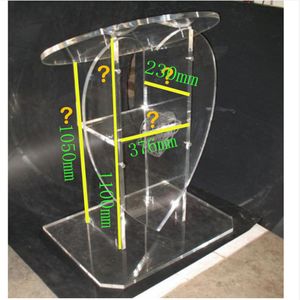 Det nya populära bröllopsspecialet hjärtformade akrylpodium Organic Glass Church Pulpit2361