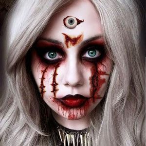 Halloween Tattoo Stickers Waterproof Temporary Tattoos Stickers Zombie Scar Tattoo With Bloody Makeup Wounds Decoration Wound