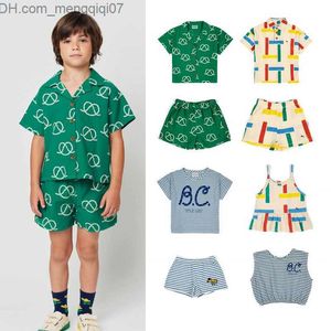Conjuntos de roupas New SS Summer BC T-shirt infantil Camisa verde para meninos e meninas Conjunto casual Conjunto infantil bonito Camisa BC Rigging Z230719