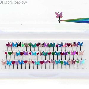 False Eyelashes False Eyelashes Color Individual Lash 3D Butterfly Heart Glitter Eyelash Extension High Quality Natural Synthetic Decoration Z230719