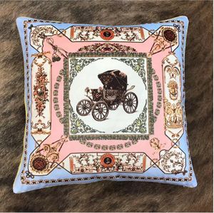 Classic 45*45cm Pillow Case Cover With Tassel Super Soft Velvet Double-sided Printing Carriage Sign Horse Designer Sofa Cushion Covers Pillowcase 2023071905