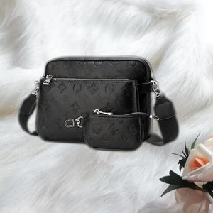 Mode Trio Cross Body Men axelväskor plånböcker läder lapptäcke kvinnor handväska designer handväskor plånbok telefon väska handväska hög slutkvalitet messenger crossbody väska