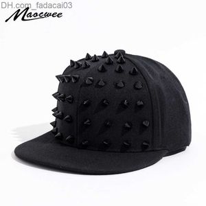 Ball Caps Unisex Punk Hedgehog Hat Personality Jazz Snapshot Peak Stud Peak Baseball cap Hip Hop Rock Dance Bons Dad Hat Z230719