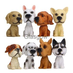 Interiördekorationer mini 3d bil instrumentbräda leksaker bilprydnad nickande hund huskie skakar huvud bobblehead valp auto tillbehör interiör dekoration gåva x0718