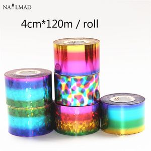 Stickers Decals 120m x 4cm Fantasy Starry holographic nail foil metal color matte nail transfer foil slider decal laser holographic silver foil 230718