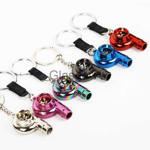 Car Key Car Whistle Sound Turbo Turbine Long Style Metal Keychain Key Chain Ring Keyring Keyfob Pendent Car Auto Part Charger Spinning x0718