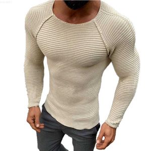 Sweatry męskie swetra Spring Slim Solid Fashion wewnątrz bielizny Mężczyzny Podstawowy bluzka T-shirt Bluzka Długie rękaw L230719