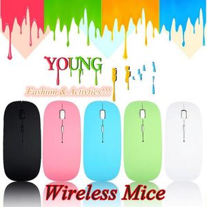 wireless mouse ultra thin usb optical 2 4g receiver super slim mouse for computer pc laptop desktop whole mouse 1pcs lot252B