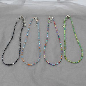 Simple Seed Beads Strand Choker Necklace Women String Collar Charm Colorful Handmade Bohemia Collier Femme Jewelry Gift New