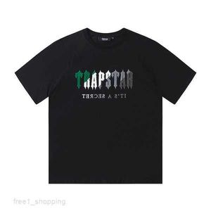 Mens Trapstar T Shirt Nakış Kısa Tasarımcı Kılıf Kıyafet Şönil Trailsuit Siyah Pamuk Londra Sokak Giyim Boyutu S-XL Plaj Şortları Setleri 6 3tn5