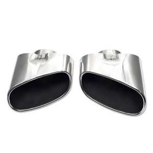 Pair Silver Single Exhaust Muffler Pipe For B MW X5 2008-2013 Stainless Steel Rear Back Exhausts Car Accessories250H