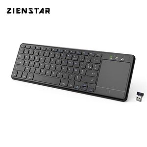 Zienstar AZERTY French Letter 2 4Ghz Touchpad Wireless Keyboard for Windows PC Laptop Ios pad Smart TV HTPC IPTV Android Box 21061258e
