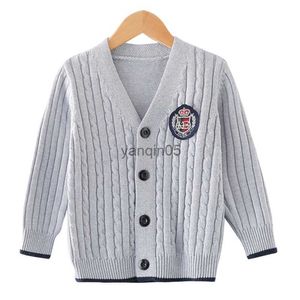 Pullover Neonati maschi Cardigan Maglione autunnale Nuovi bambini Stile preppy Cappotto a maniche lunghe Cardigan lavorato a maglia Maglione Abbigliamento primaverile per bambini HKD230719