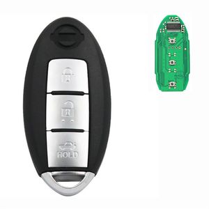 3 -knappbilens fjärrkontroll smart bilnyckel PCF7953xtt Chip FCC S180144017 med infoga nyckel oklippt blad för Nissan Teana 434MHz283m