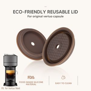 Coffee Filters ICafilas Reusable Silicone Cover for Nespresso Vertuo Capsule Disposible Original Coffee Caps Filter for Vertuo Next Machine 230718