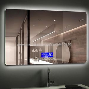 Interruptor de toque de espelho de luz série K3015 com rádio Fm Bluetooth, exibição de calendário de data e temperatura para banheiro ou armário Mirror258I