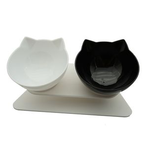 Dog Bowls Feeders Non-Slip Double Cat Bowl Dog Bowl med stativ Pet Feeding Cat Water Bowl för katter mat husdjurskålar för hundmatare Produktförsörjning 230719