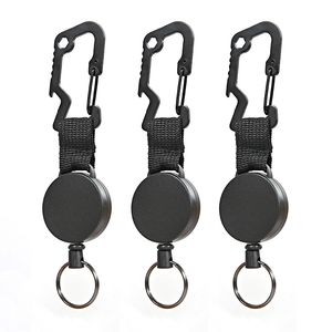 Other Office School Supplies 3 pcs/lot Retractable Keychain Heavy Duty Badge Holder Reel with Multitool Carabiner Clip Key Ring with Steel Wire Supplies 230719