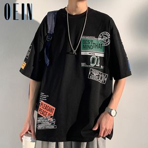 メンズTシャツ夏ピュアコットンショートスリーブTシャツメンズストリートレトロヒップホップルーズラウンドネックフルマッチングメンズTシャツ230718