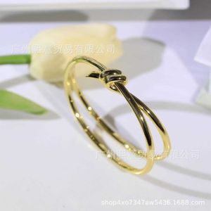 Fashion v Gold Edition Sculpture Brand Knot TNOT Bracelet feminino 18k rosa grossa de mãos do vale do mesmo estilo m8o7