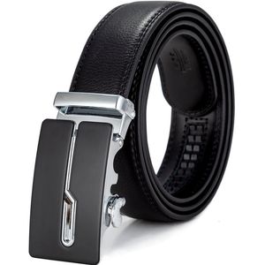 Neck Ties 110150cm Alloy Automatic Buckle Belt Genuine Leather Man Designer Fashion For Cow Men's High Quality 230718