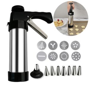 Cake Tools Stainless Steel Cream Decorating Gun Sets Cookie Making Machine Nozzles Mold Pastry Syringe Extruder Kitchen Baking 230719