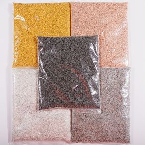 Decorazioni per nail art 1 kg Micro perline all'ingrosso oro rosa nero argento metallo caviale perline decorazione per unghie 3D accessori per gioielli per unghie fai da te 230718