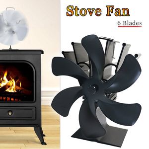 Other Home Garden Black Fireplace 6 Blades Heat Powered Stove Fan komin Log Wood Eco Friendly Quiet Efficient Distribution 230719