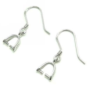 Örhänge Finding Pins Bails 925 Sterling Silver Earring Blanks With Bails DIY Earring Converter French Ear Wires 18mm 20mm CF013 5P242A