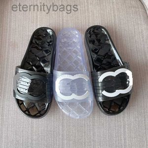 Channel Women Clear Jelly Slippers Designer Summer Sandals PVC rubber Slides Crystal Shoes Pool Sports Water Shoe Platform Flip Flops Slip Flats