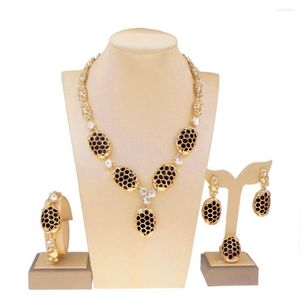 Collana Orecchini Set Braccialetti da sposa mediorientali Anello Gioielli in lega per le donne DD10249